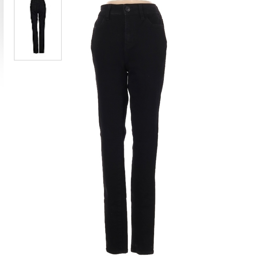 American Eagle AEO The Dream Jean Hi-Rise Jegging Black Stretch Denim 4 Long EUC
